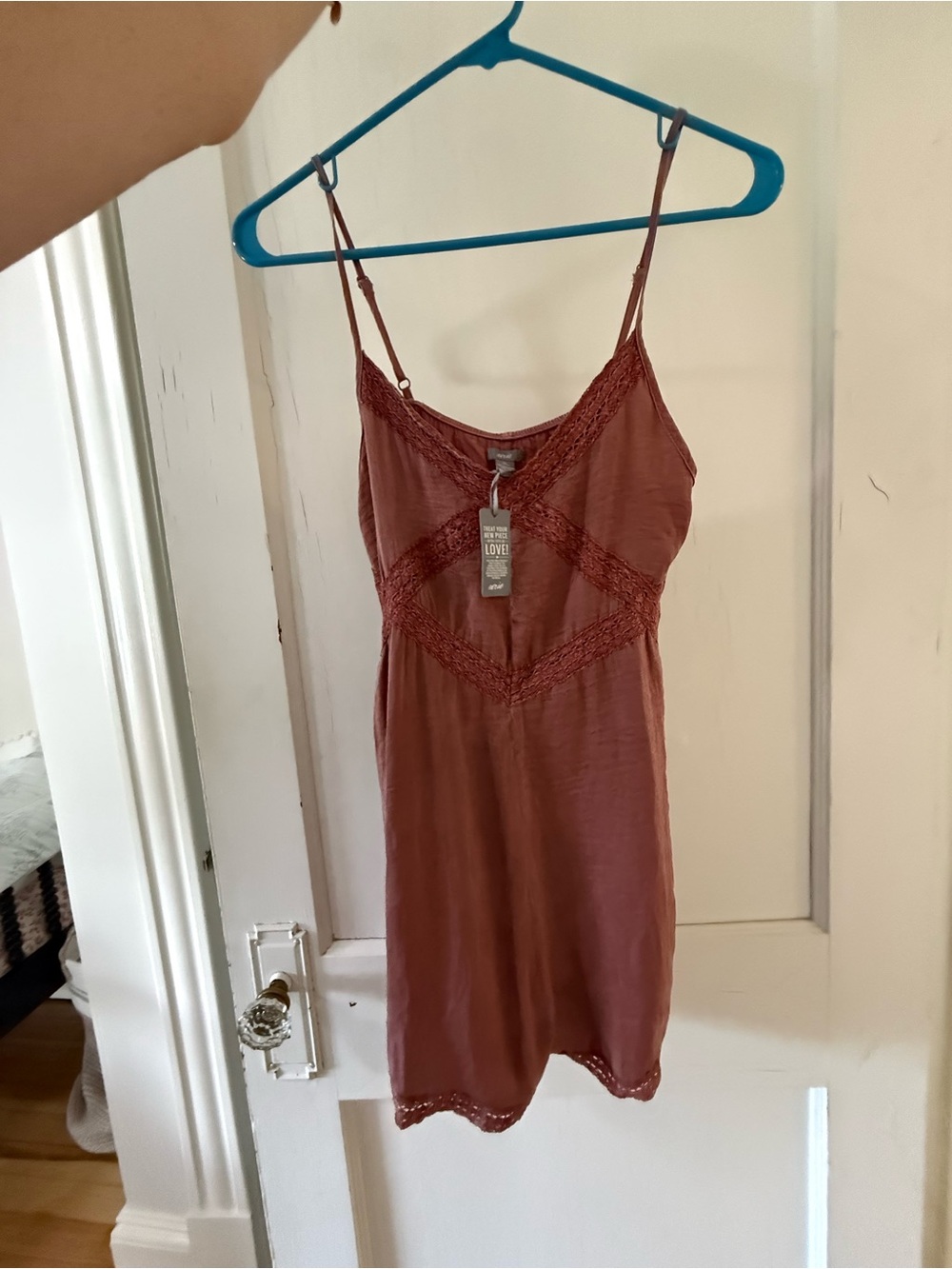 Aerie Women's Lace-Trim Slip romper - Rust
